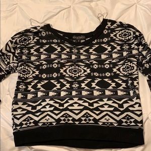 White & Black Printed Sweater